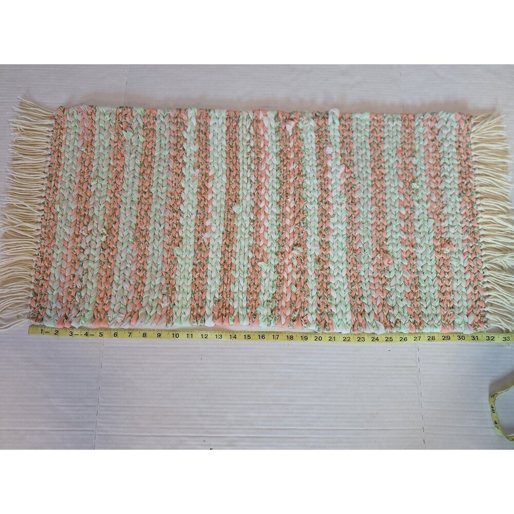 Loom Woven New Handmade Rag Rug Grandmacore Cottage Style Washable Boho Spring - Picture 2 of 3
